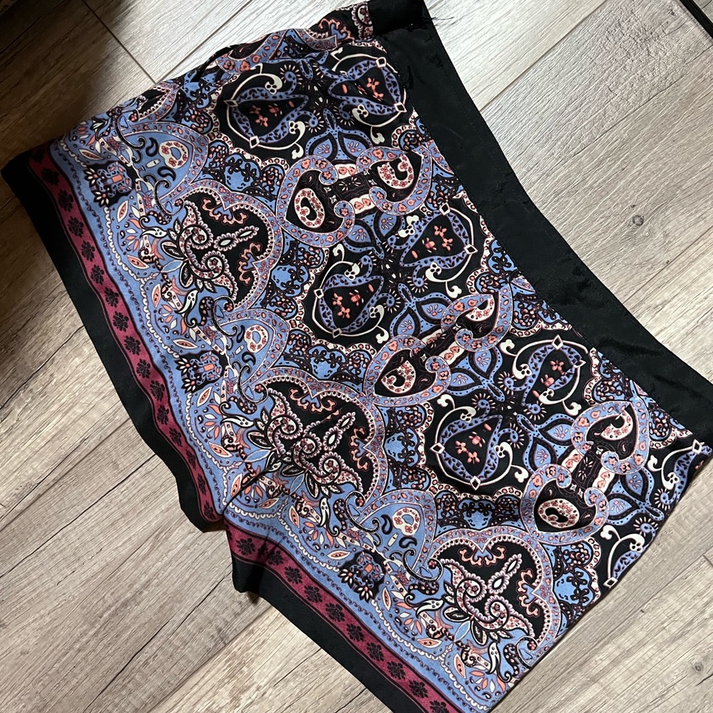 Paisley Print Multi-Color Satin Shorts
